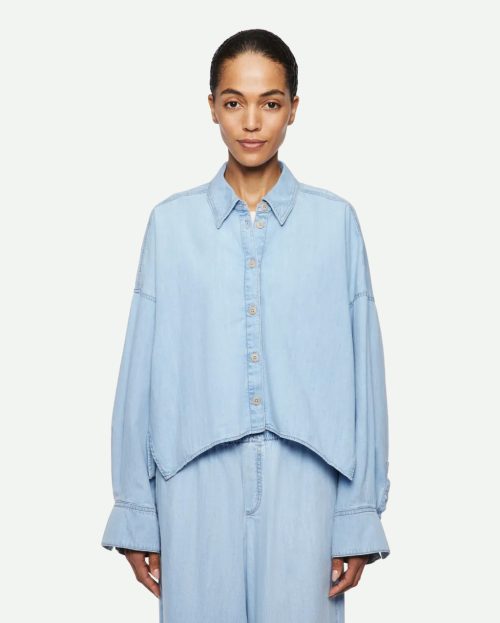 Blouse Oshia Drykorn denim blauw