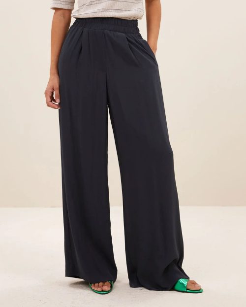 Broek wide leg Benji viscose graphite By Bar