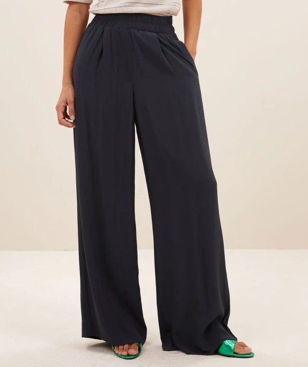 Broek wide leg Benji viscose graphite By Bar