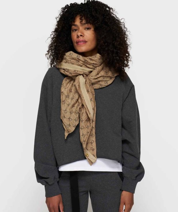 Scarf Monogram Earth 10Days groen beige