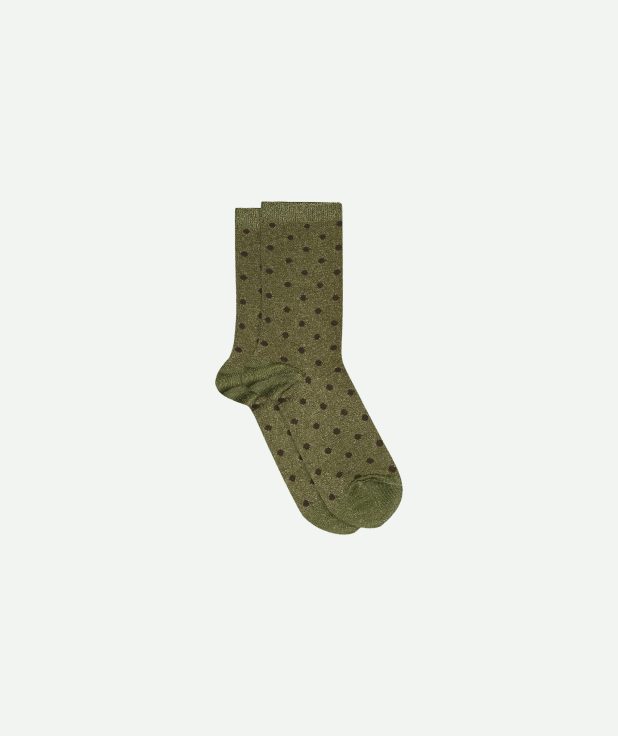 Sokken Donna Glitter Green MP Denmark dots groen