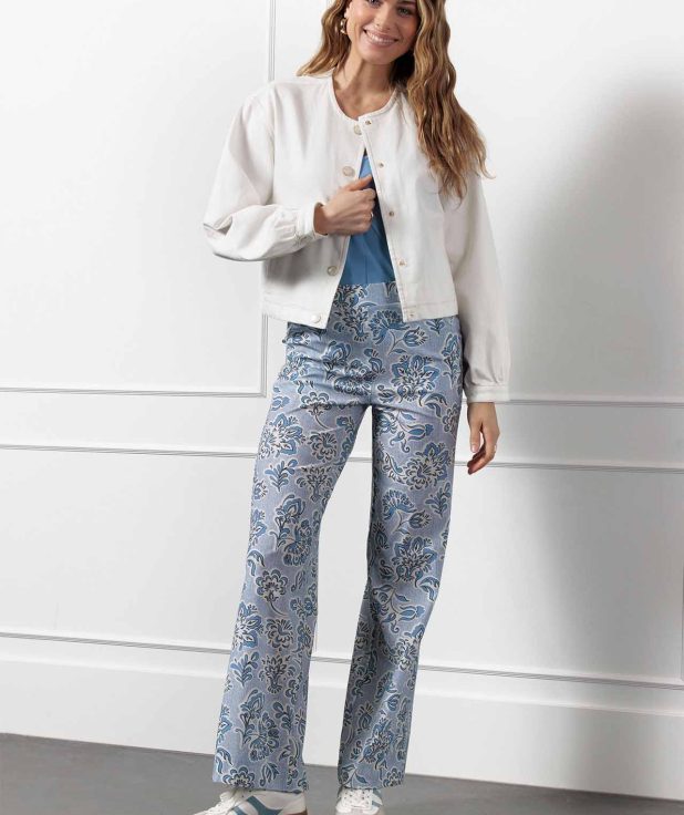 Broek Marilon Flower Studio Anneloes blauw