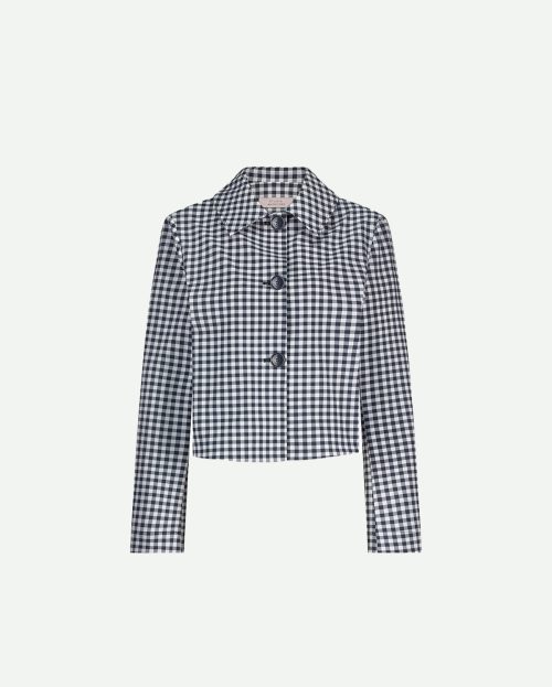 Jacket Klaartje Check Studio Anneloes dark blue off white