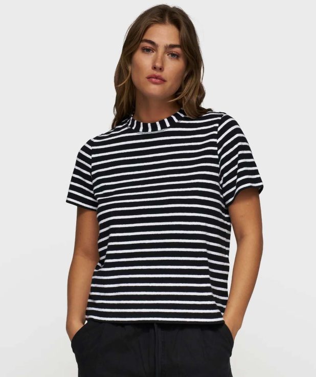 T-shirt Stripe Black 10Days wit zwart
