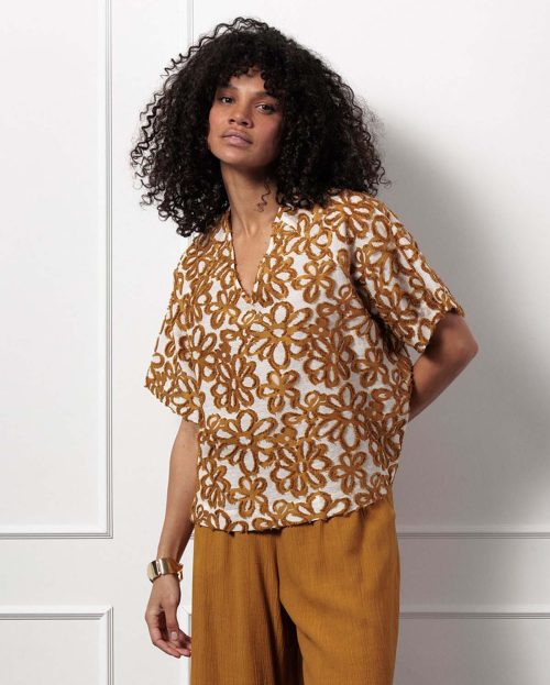 Top Katinka Flower Honey Studio Anneloes geel kit