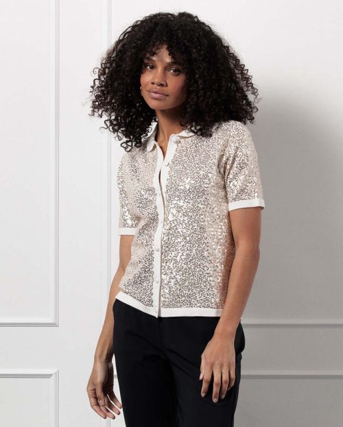 Shirt Petra Kit Studio Anneloes ecru pailletten