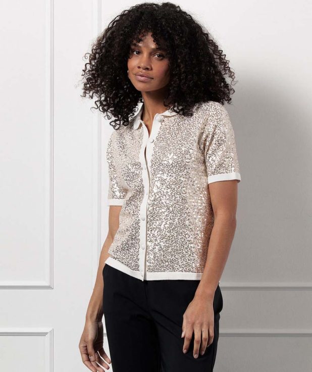 Shirt Petra Kit Studio Anneloes ecru pailletten