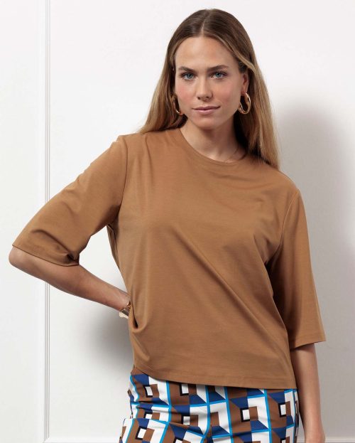 T-shirt Fiore Caramel Studio Anneloes bruin