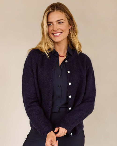 Vest Bibi Dark Blue Studio Anneloes blauw mohair