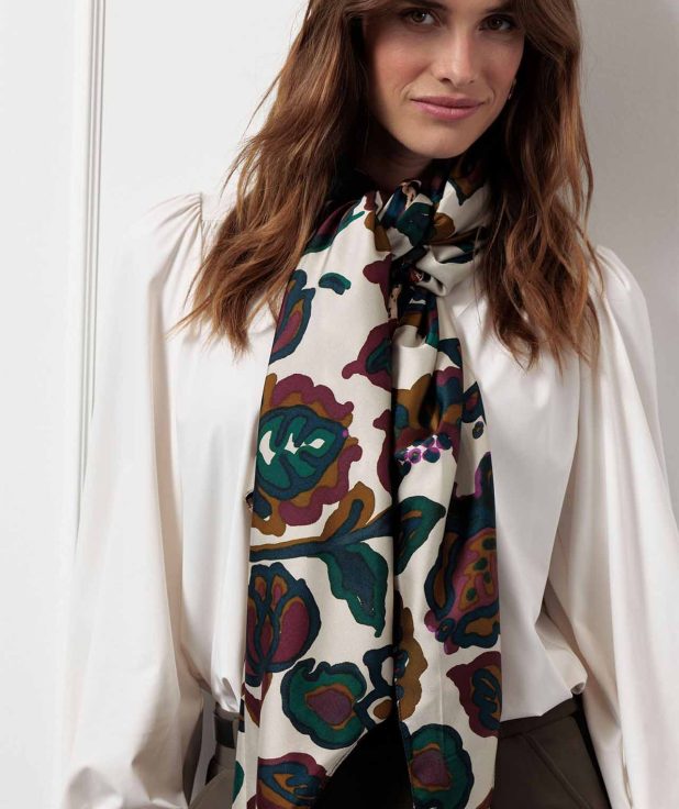 Scarf animal print double bordeaux studio anneloes