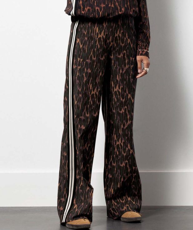 Broek Trainer Animal Studio Anneloes bruin leopard