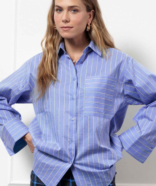 Erin stripe blouse Blauw Studio Anneloes lavender