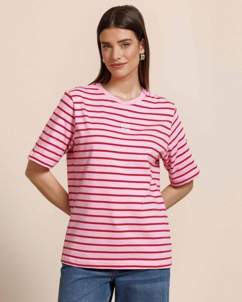 T-shirt Stripe Floor Studio Anneloes roze
