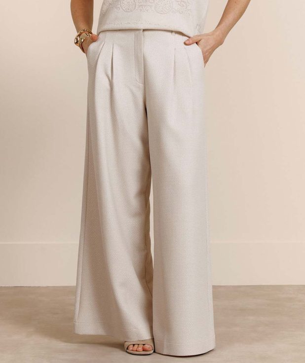 Pantalon Sky Waffle Kit Studio Anneloes ecru