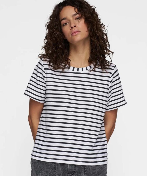 T-shirt Stripe White 10Days wit