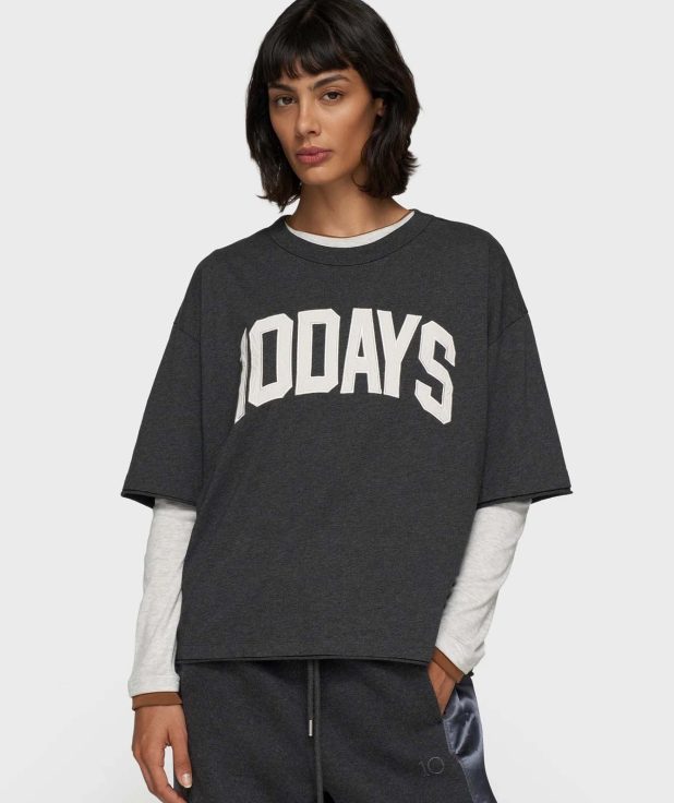 T-shirt Baseball Antra 10Days grijs