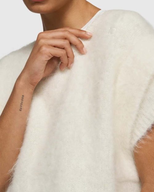 Trui Sleeveless Knit 10Days ecru hairy