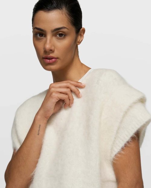Trui Sleeveless Knit 10Days ecru hairy