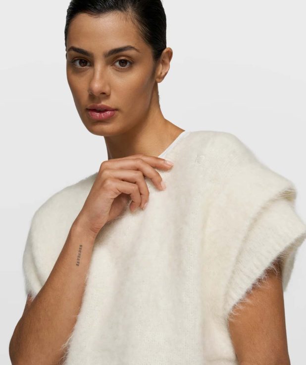 Trui Sleeveless Knit 10Days ecru hairy