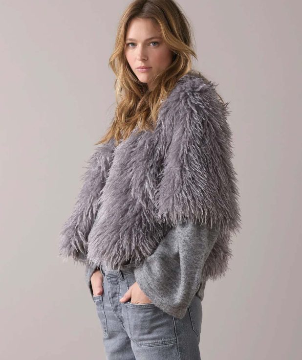 Jacket Faux Furry Mist Summum grijs