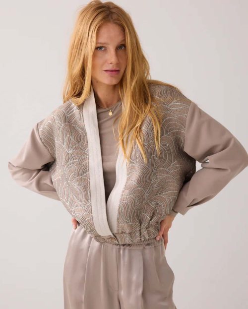 Jacket Foam Jacquard Summum vest beige