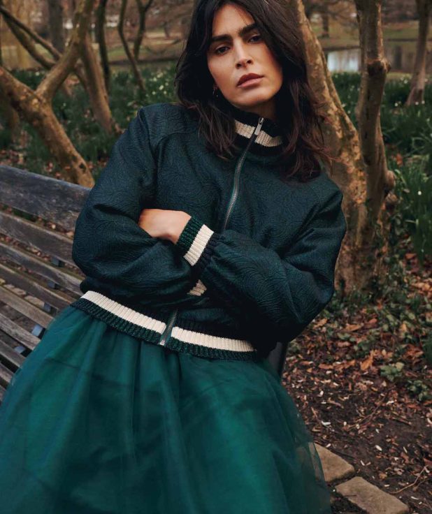 Bomberjack Jacquard Emerald Summum groen