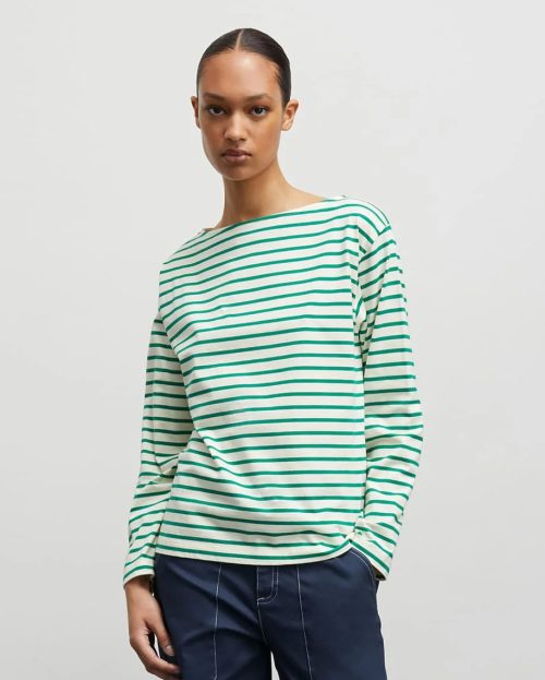 Shirt Soft Single Mads Norgaard groen ecru