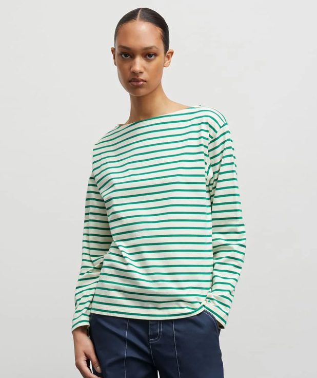 Shirt Soft Single Mads Norgaard groen ecru