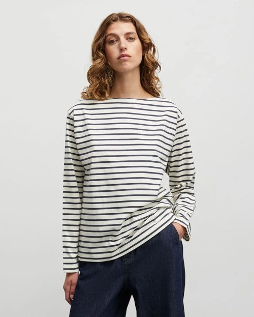 Shirt Soft Single Mads Norgaard blauw ecru