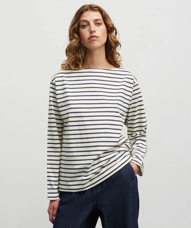 Shirt Soft Single Mads Norgaard blauw ecru