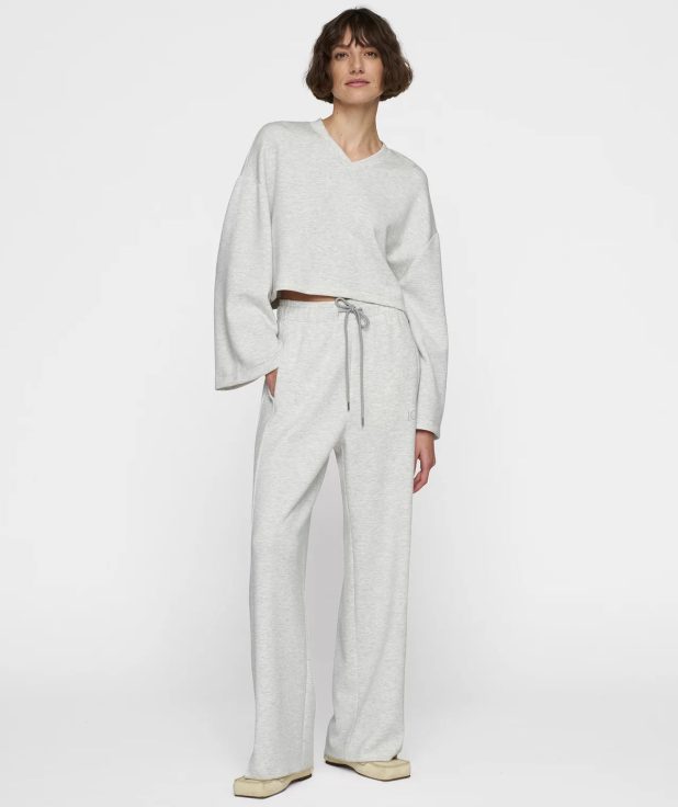 Jogger Wide Leg Melange 10Days white grey