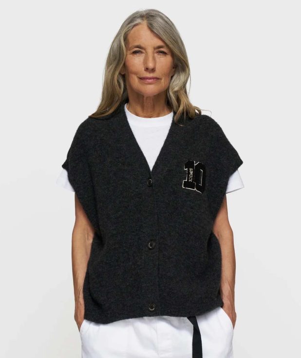 Gilet Soft V-neck Knit 10Days donkergrijs