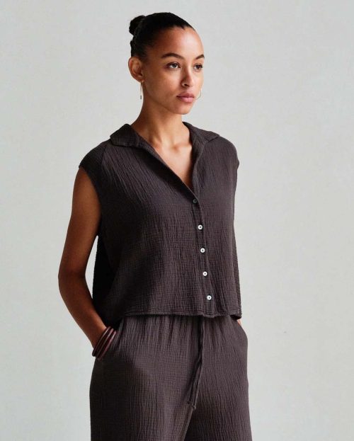 Blouse Wood Penn&Ink bruin grijs