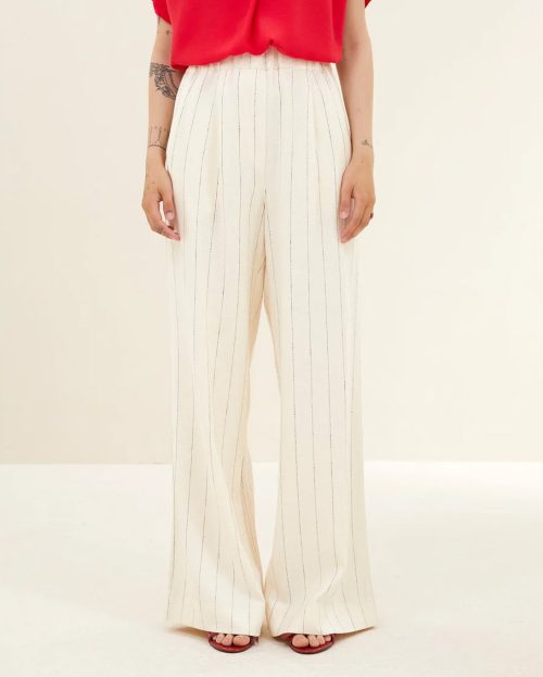 Broek Benji Pinstripe By Bar ecru