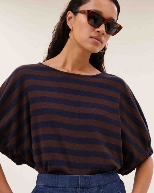 T-shirt Merle Big Stripe By Bar coffee