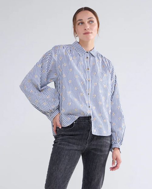 Blouse Stripe Mist Summum gestreept