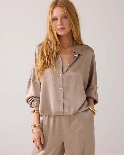 Blouse Satin Funghi Summum beige