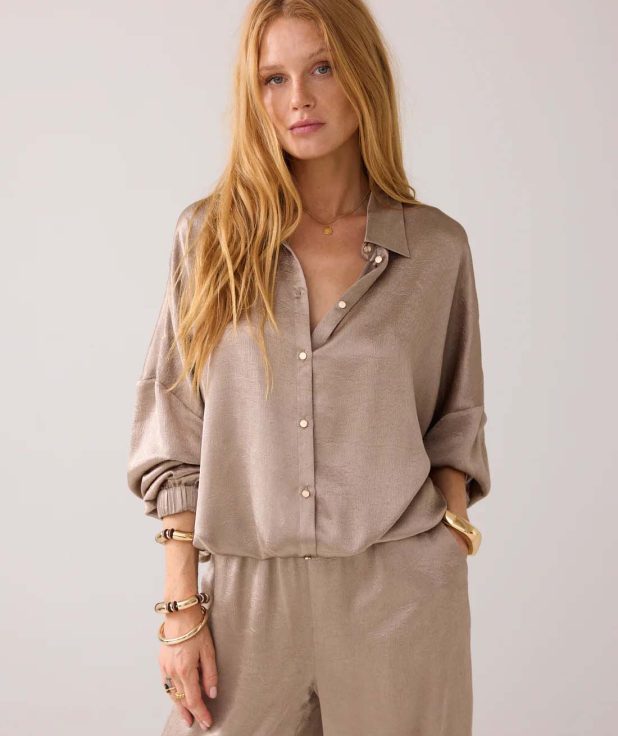 Blouse Satin Funghi Summum beige