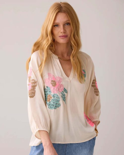 Blouse Satin Ivory Summum ecru