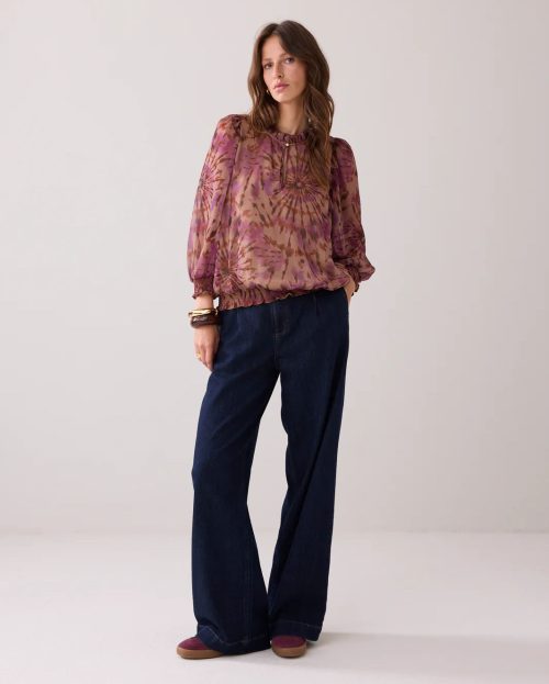 Top Smock Tie Dye Summum paars
