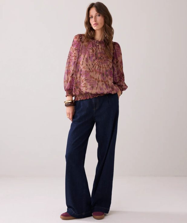Top Smock Tie Dye Summum paars