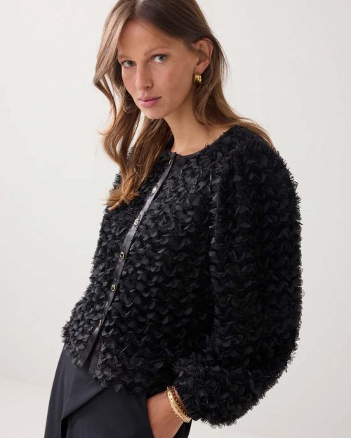 Jacket Fluffy Boxy Summum zwart