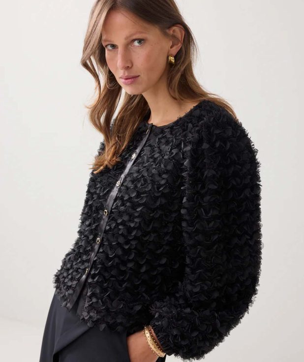 Jacket Fluffy Boxy Summum zwart