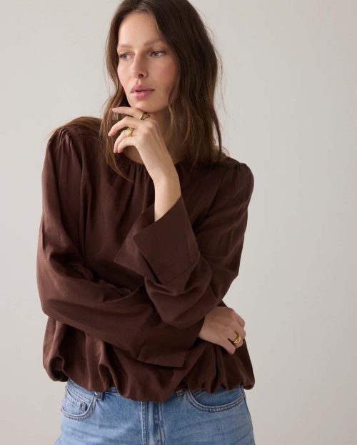 Top Pleated Coffee Summum bruin