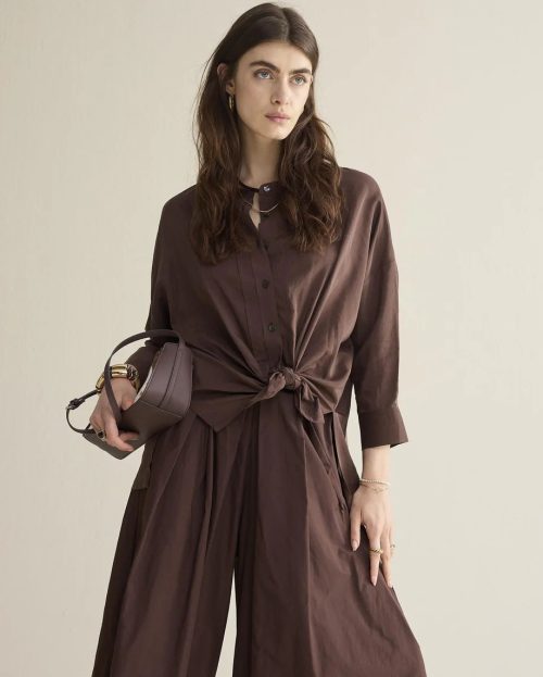 Blouse Viscose cotton Bruin Summum