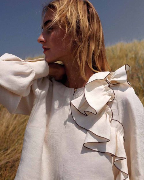 Top long sleeves Modal linen blend Ecru Summum