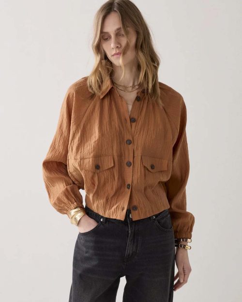 Blouse jacket Lyocell blend Bruin Summum