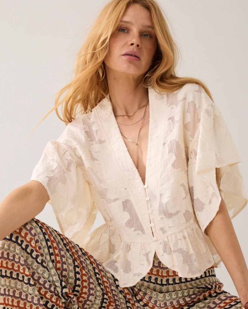 Top peplum blousje ecru summum