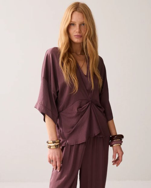 Blouse top paars aubergine summum