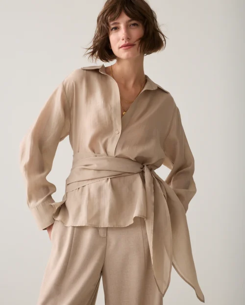 Wikkeltop Beige Summum blouse